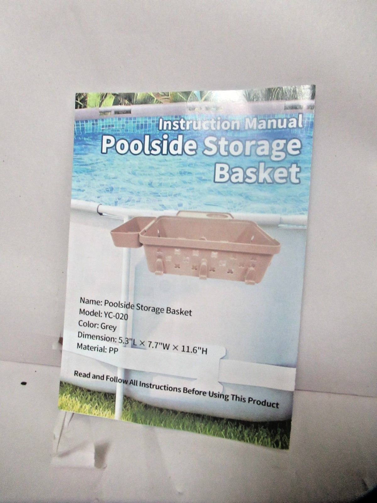 UPGRADE 2-Pack POOLSIDE STORAGE BASKET YC-020 5.3 L X 7.7W X11.6 H