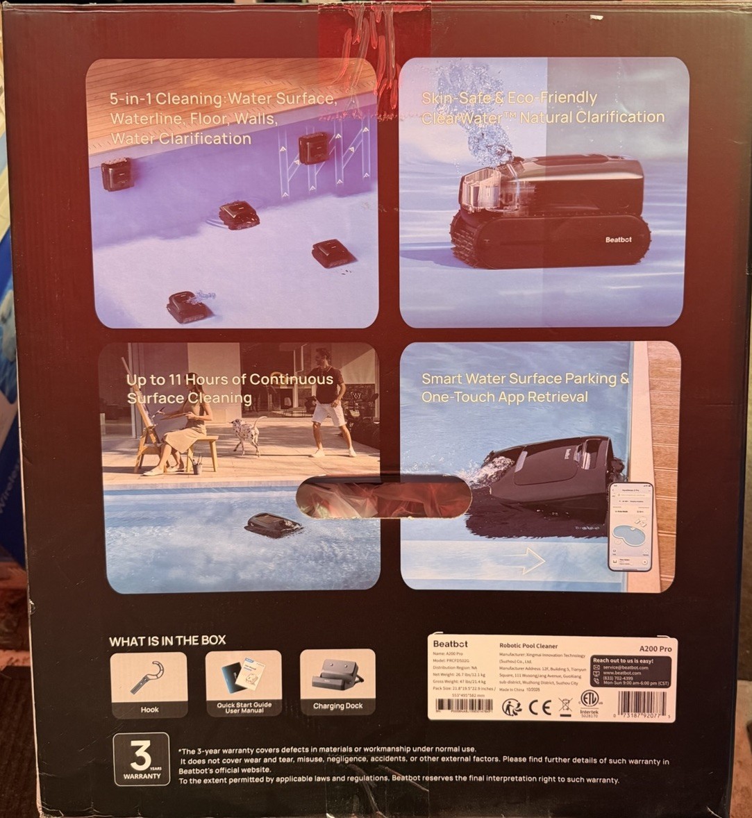 BEATBOT A200 PRO – ROBOT (5-in-1) VACUUM POOL CLEANER…NEW!!…FREE S&H!!!