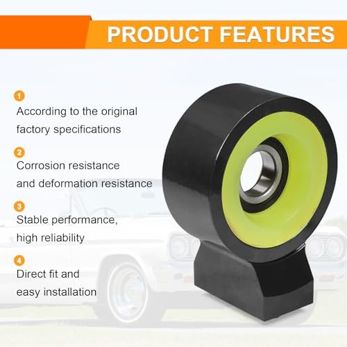 Heavy Duty Aluminum Poly Drive Shaft Carrier Bearing Replacement for Black