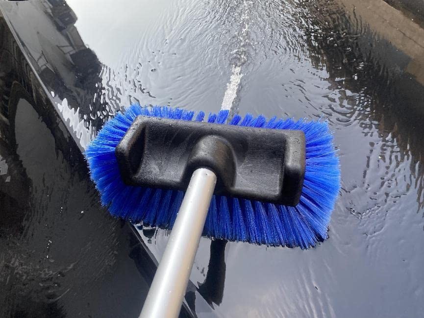 10&Prime; Flow-Thru Car Wash Brush Head – Blue Bristles – No Paint Scratch Cleaning