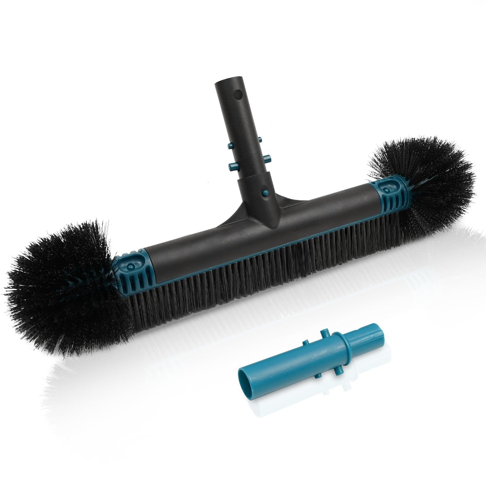 20&Prime; 2-in-1 Heavy Duty Pool Brush Head – EZ Clip, Wavy Nylon Bristles for Cleanin