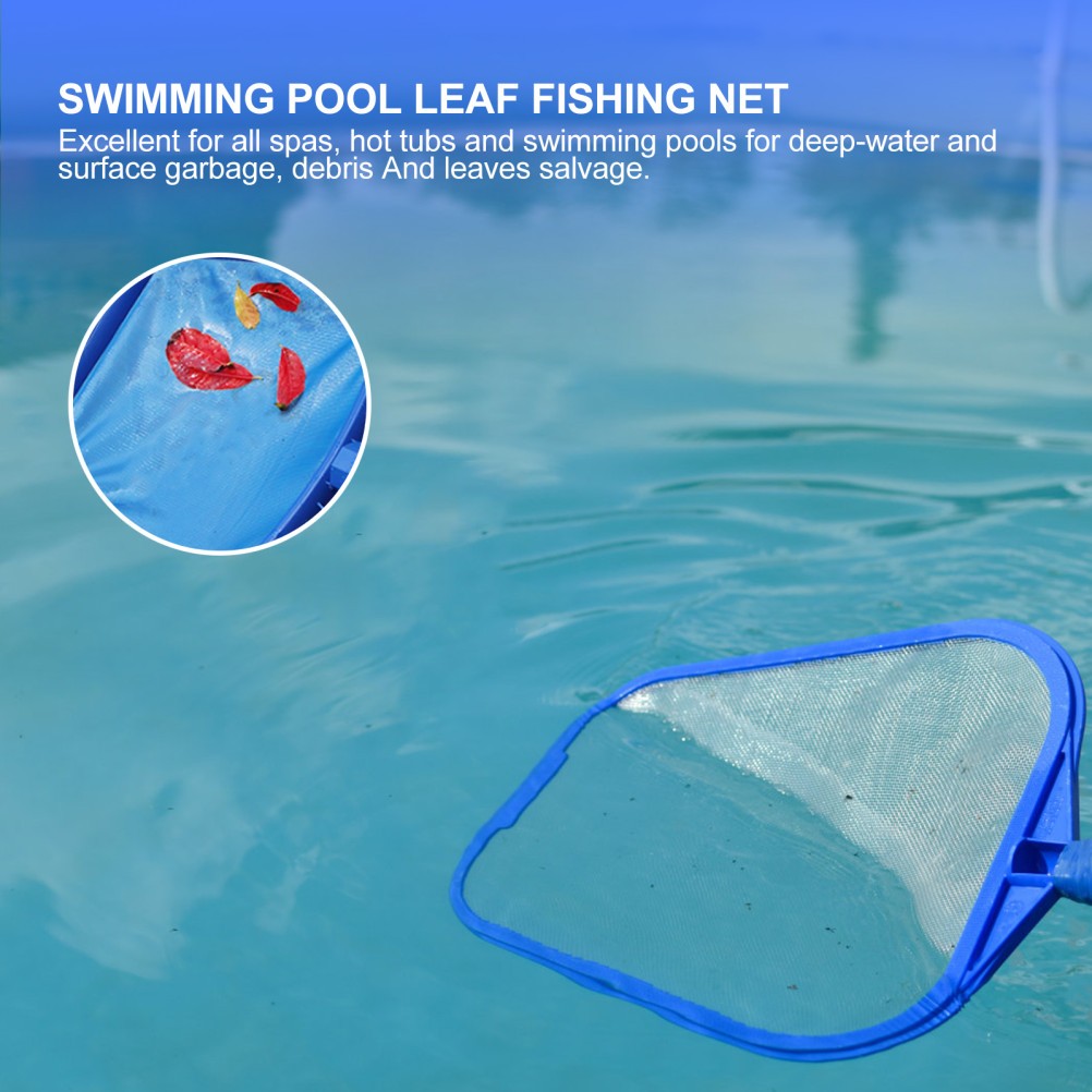 1 Set Pool Skimmer Kit Durable Plastic Blue with Removable Pole for Outdoors