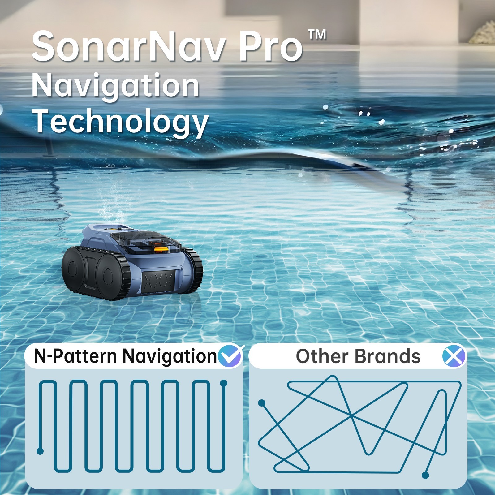 Seauto SAT20PRO Robot Pool Cleaner Vacuum Automatic for Floor Walls Waterline
