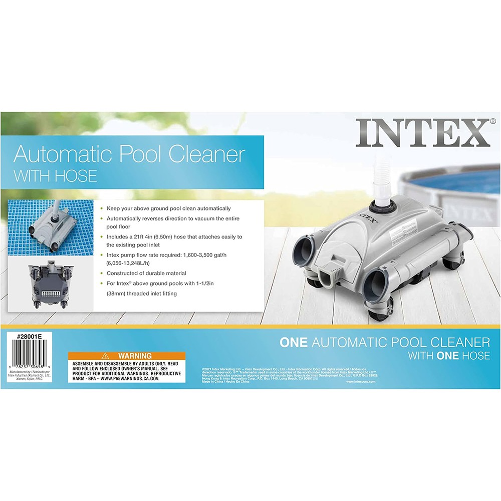 Intex 28001E Above Ground Pool Automatic Cleaner Pressure Side Vacuum Cleaner w/