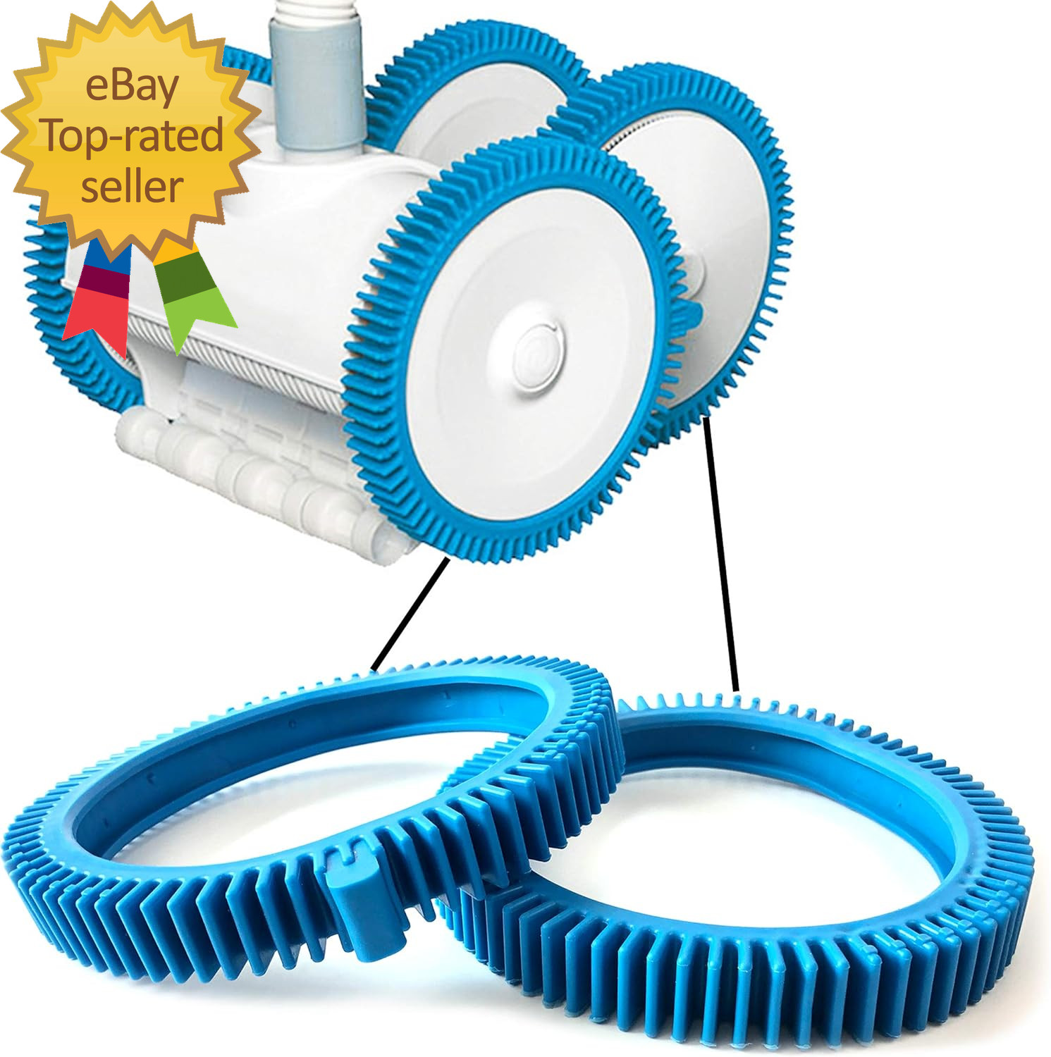 Pool Cleaner Front Tire and Rear Tire Combo Kit Compatible with Poolvergnuegen