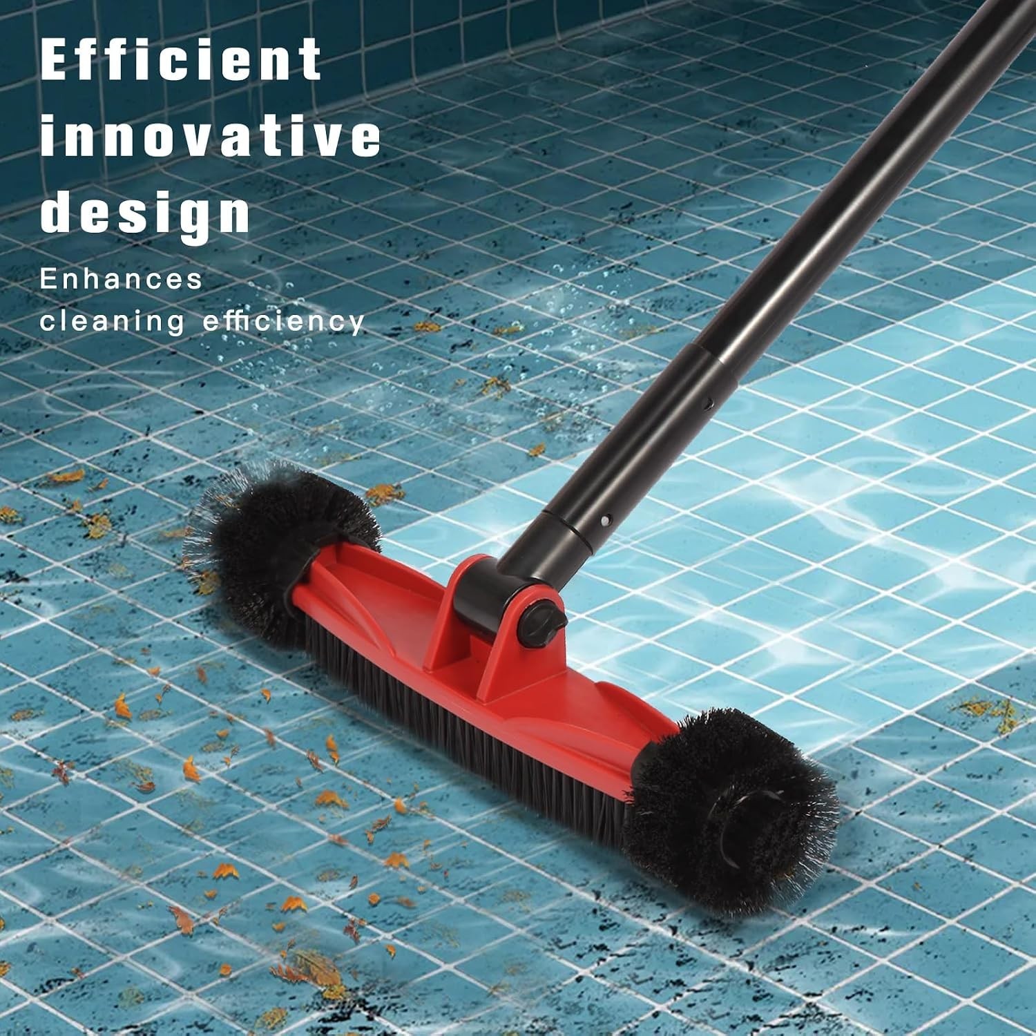 Pool Brush Head with Round Ends, Heavy Duty Pool Brushes for Cleaning Pool Wa…