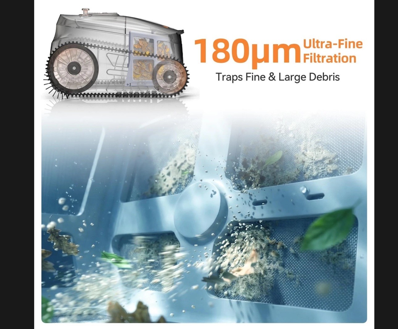 Ultra Ultra Nebula Robotic Pool Cleaner 5580 GPH 3H 180μm Smart Nav