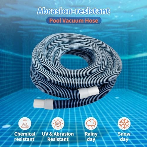 Pool Vacuum Hose 1-1/4 x 30 FT Heavy Duty for Inground Above Ground Pool Cleaner