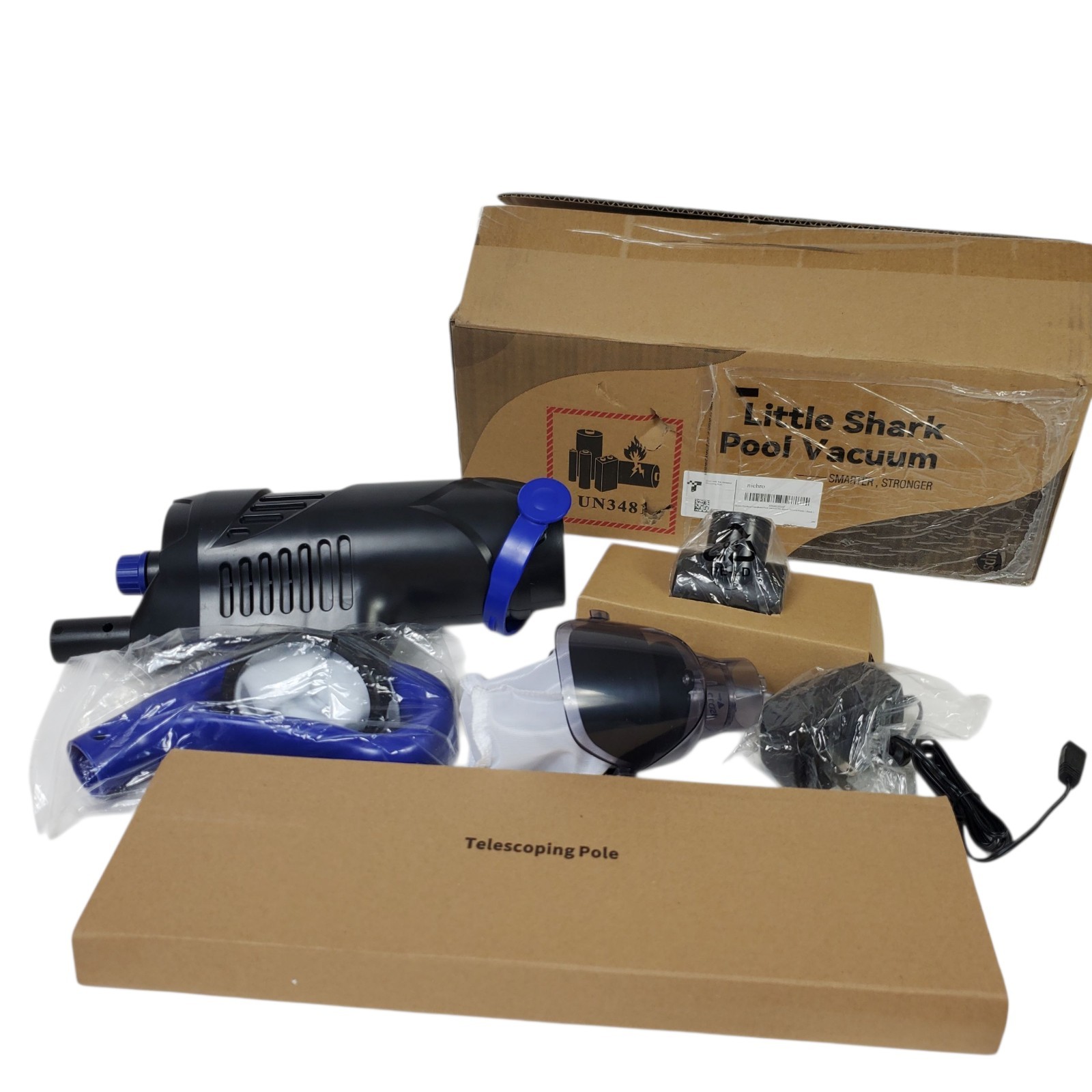 Nichro Cordless Above Ground Pool Vacuum 60W Rechargeable Handheld – Damaged