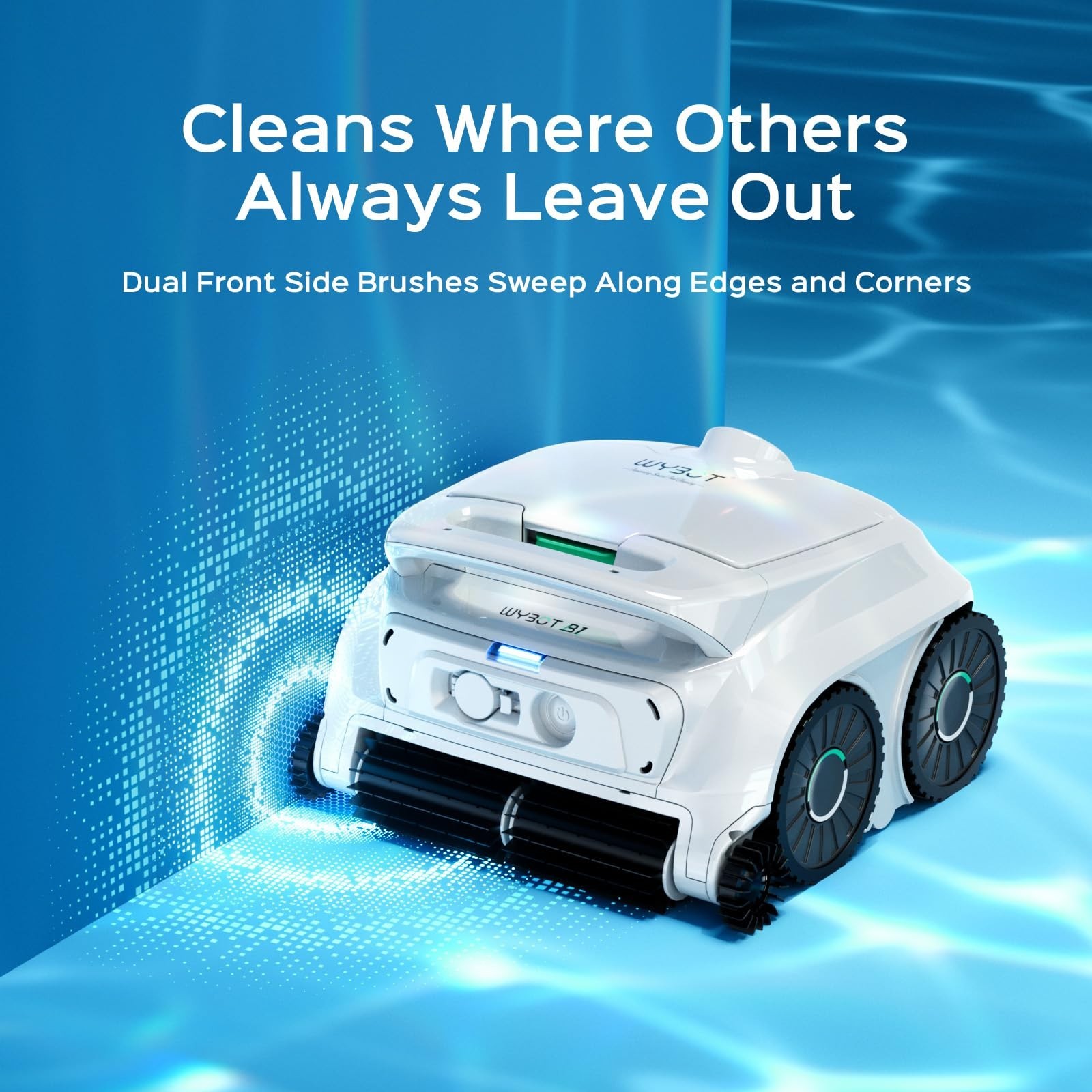 WYBOT B1 Robotic Pool Cleaner Cordless Wall Waterline Cleaning Edge Cleaning