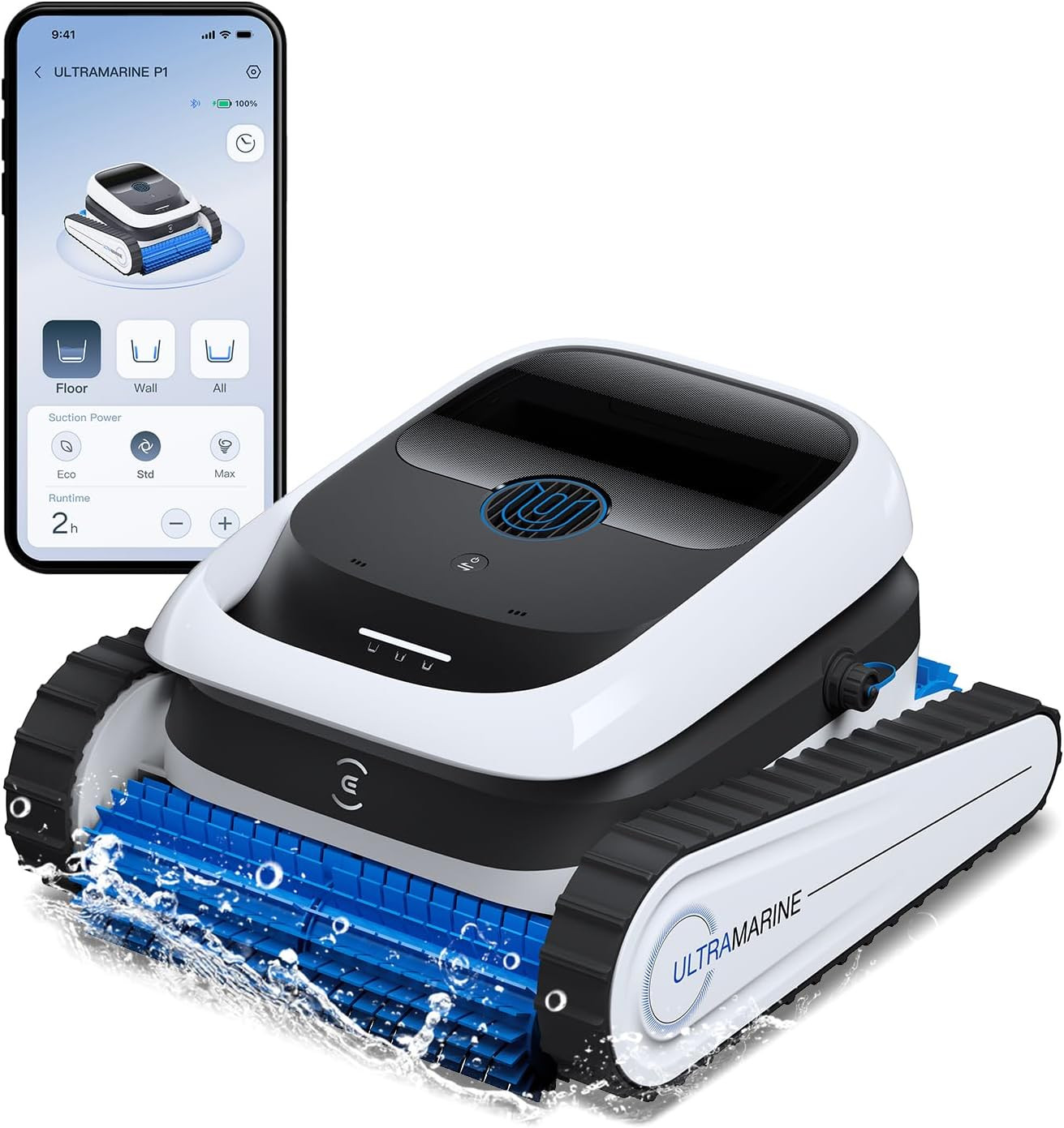 Ultramarine P1 Pool Cleaner Robot, 4800GPH Ultrapure Suction, Dual-Layer Filtrat