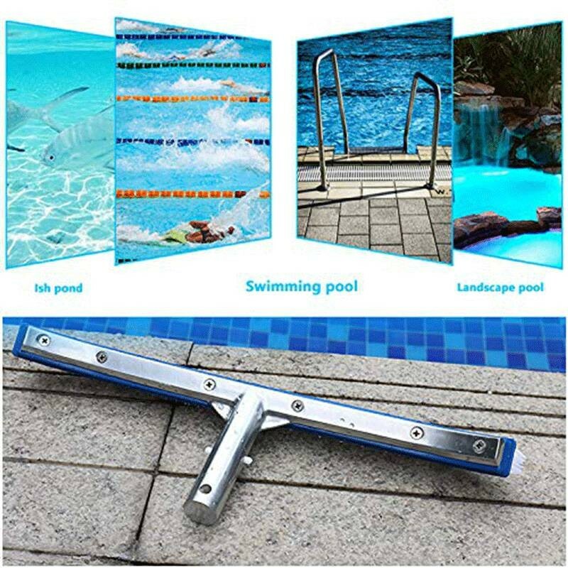 Heavy Duty 18&Prime; Strong Aluminium Swimming Pool Cleaning Brush Wall, Tiles & Floor
