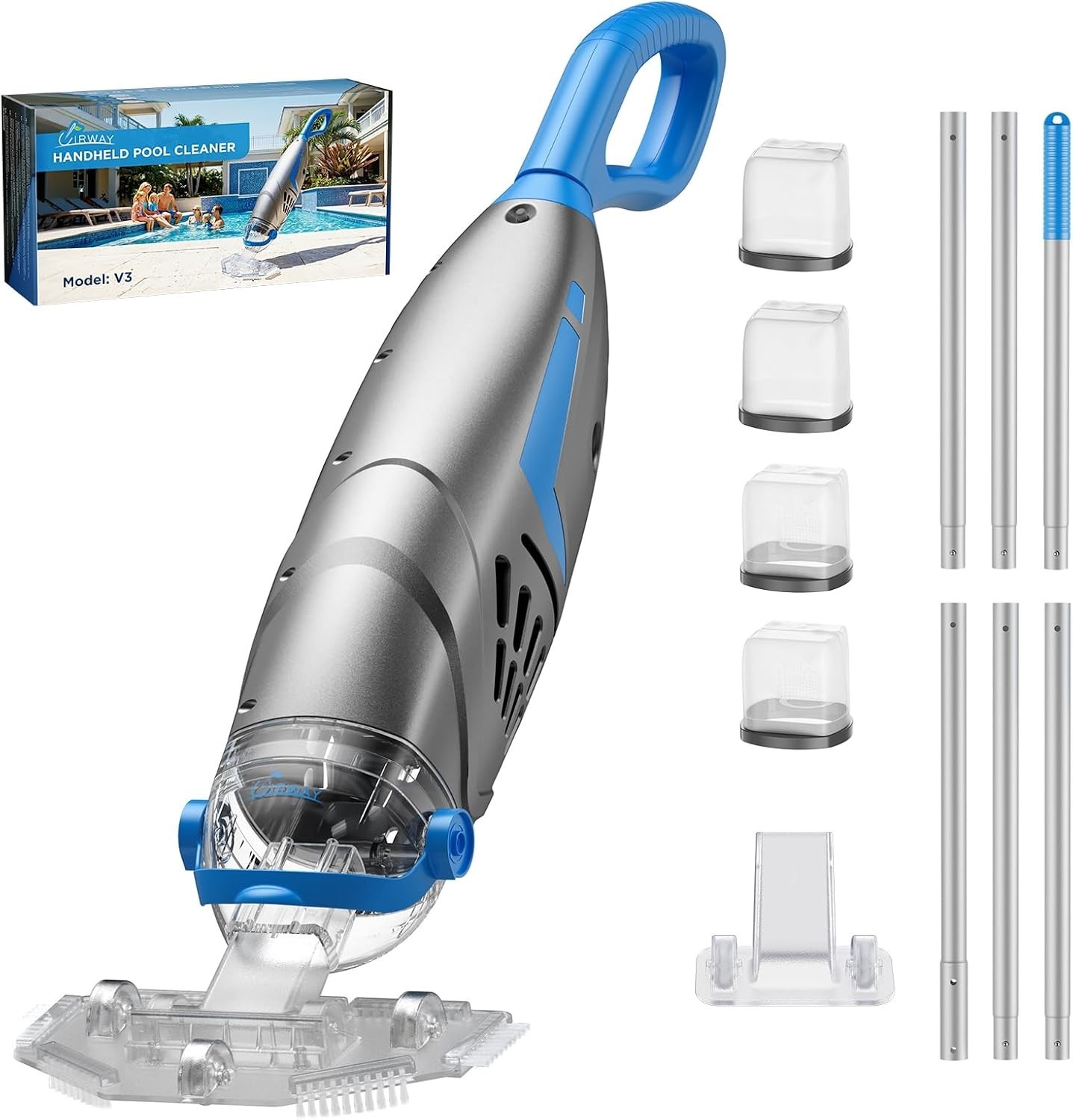V3 Pool Vacuum for Pebbles & Algae – 118 Inch Depth Cleaning »
