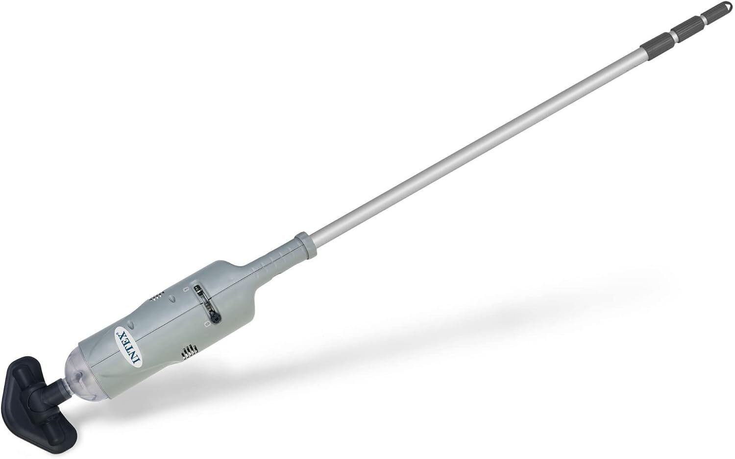 Handheld Pool Vacuum Cleaner Rechargeable 94 Inch Telescoping Shaft Gray