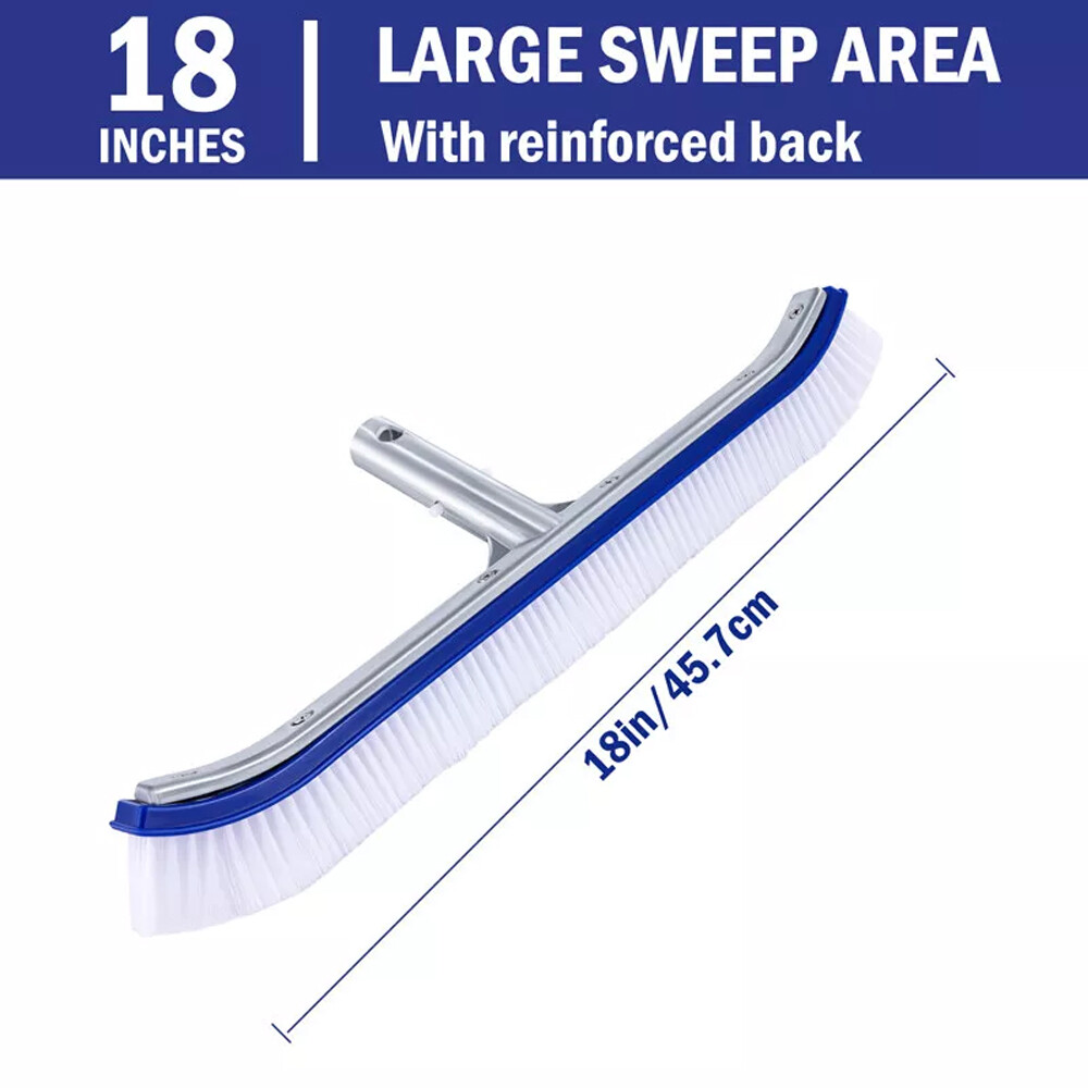 18&Prime; Swimming Pool Floor Wall Tile Cleaning Tool Broom Algae Remover Brush Head