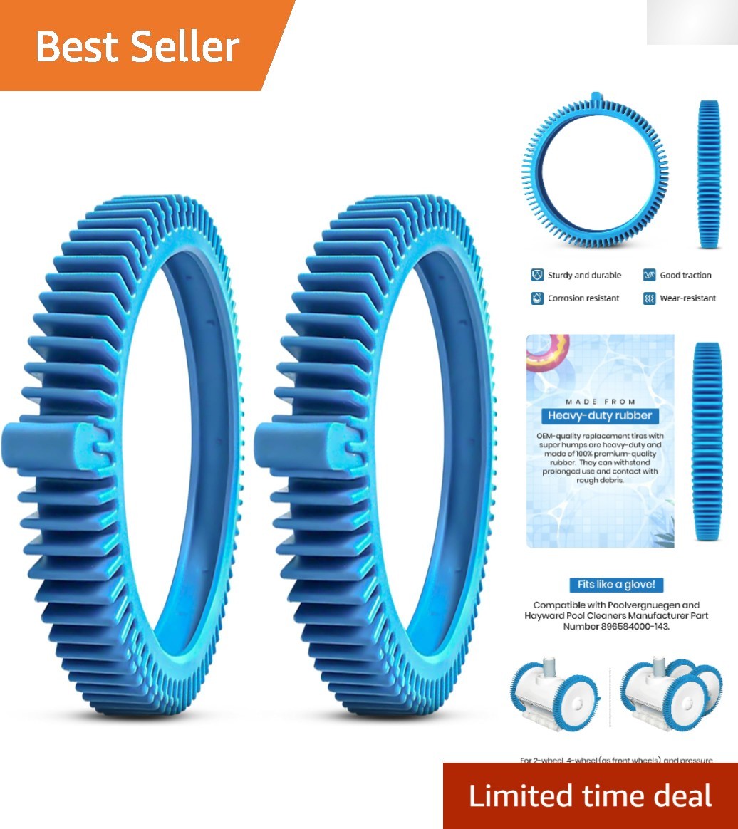 Durable 2-Pack Pool Cleaner Tires with Super Hump Design for Optimal Performance