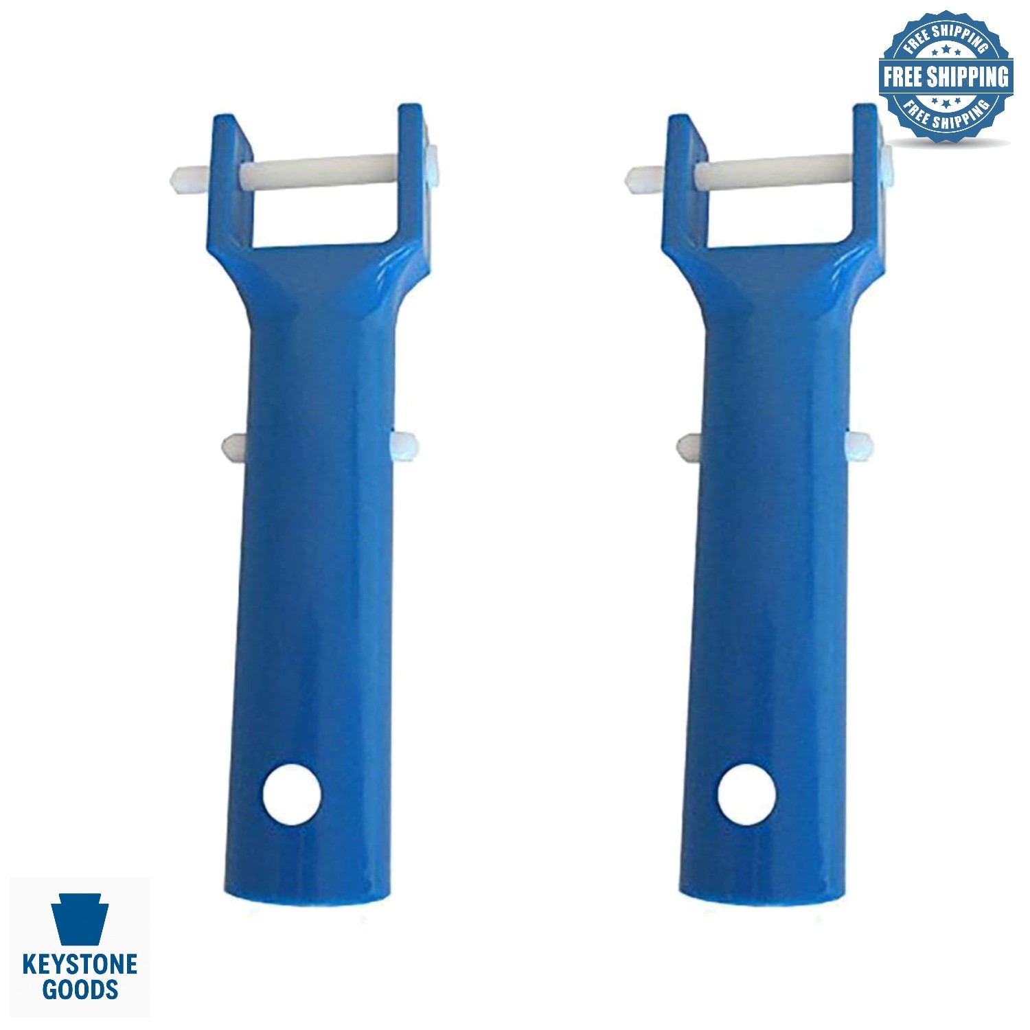 2 Pack Pool Vacuum Handle Replacement Kit – Sturdy Blue Plastic with V-Clip &…