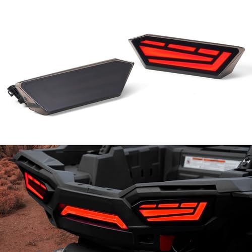 LED Tail Lights for Polaris RZR 900/1000 Accessories 2014-2019, Smoked Black
