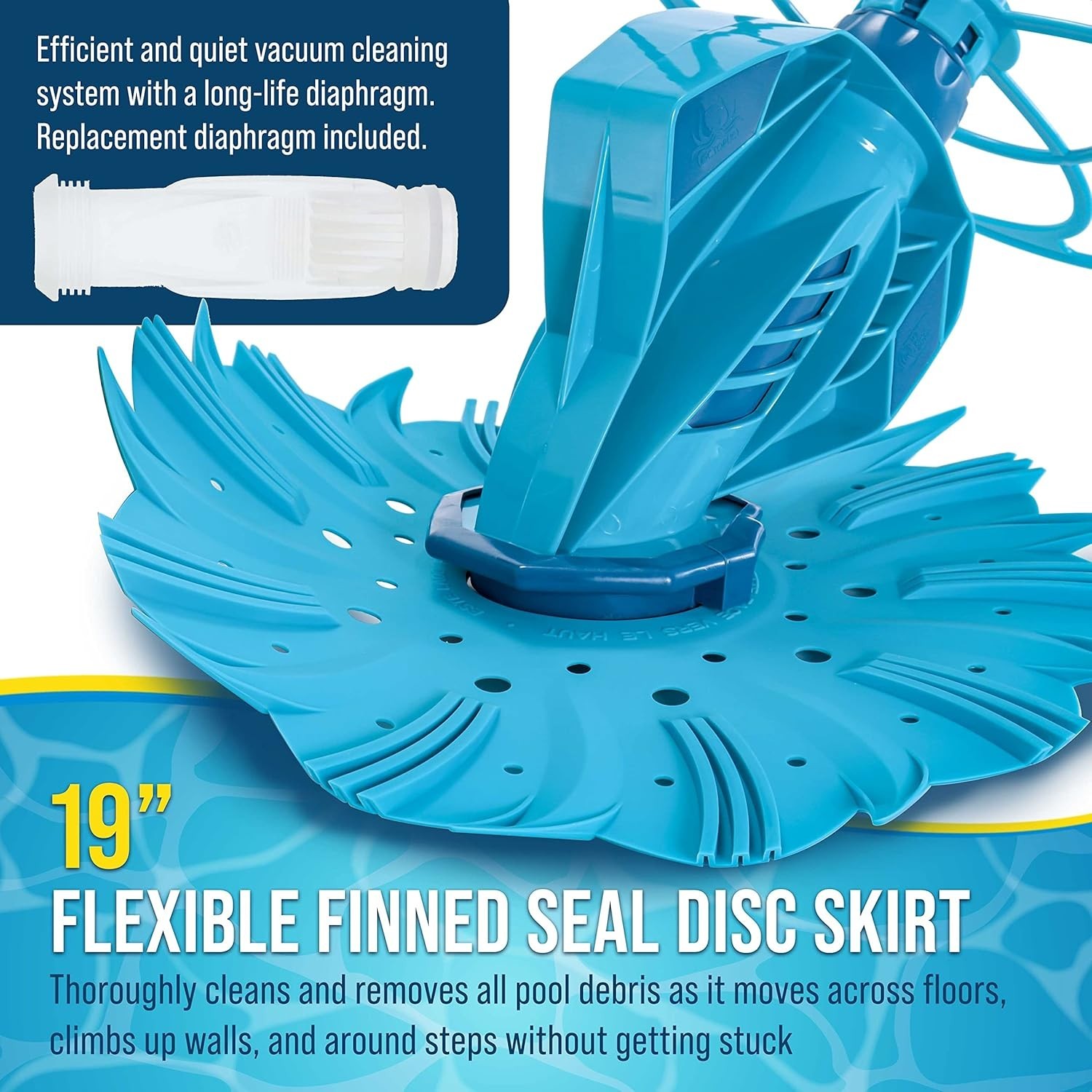 Deluxe Octopus Suction Pool Cleaner – Quiet Automatic Vacuum for Inground Pools