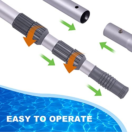 Pool Pole – Professional 12 Foot Telescoping Swimming Pool Cleaning 12 Feet