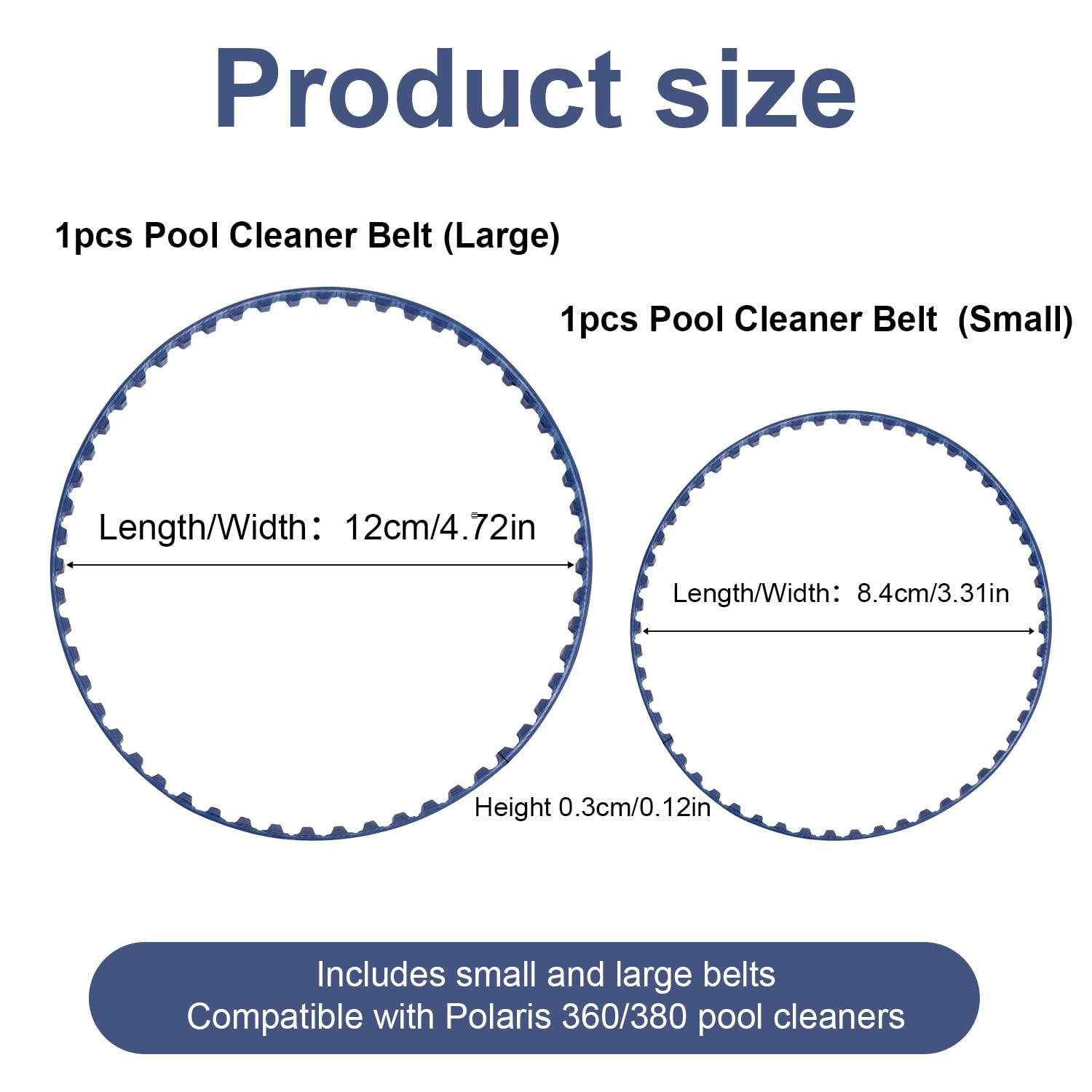 lasuroa 2pcs Pool Cleaner Belt Replacement for Polaris 360 380, blue