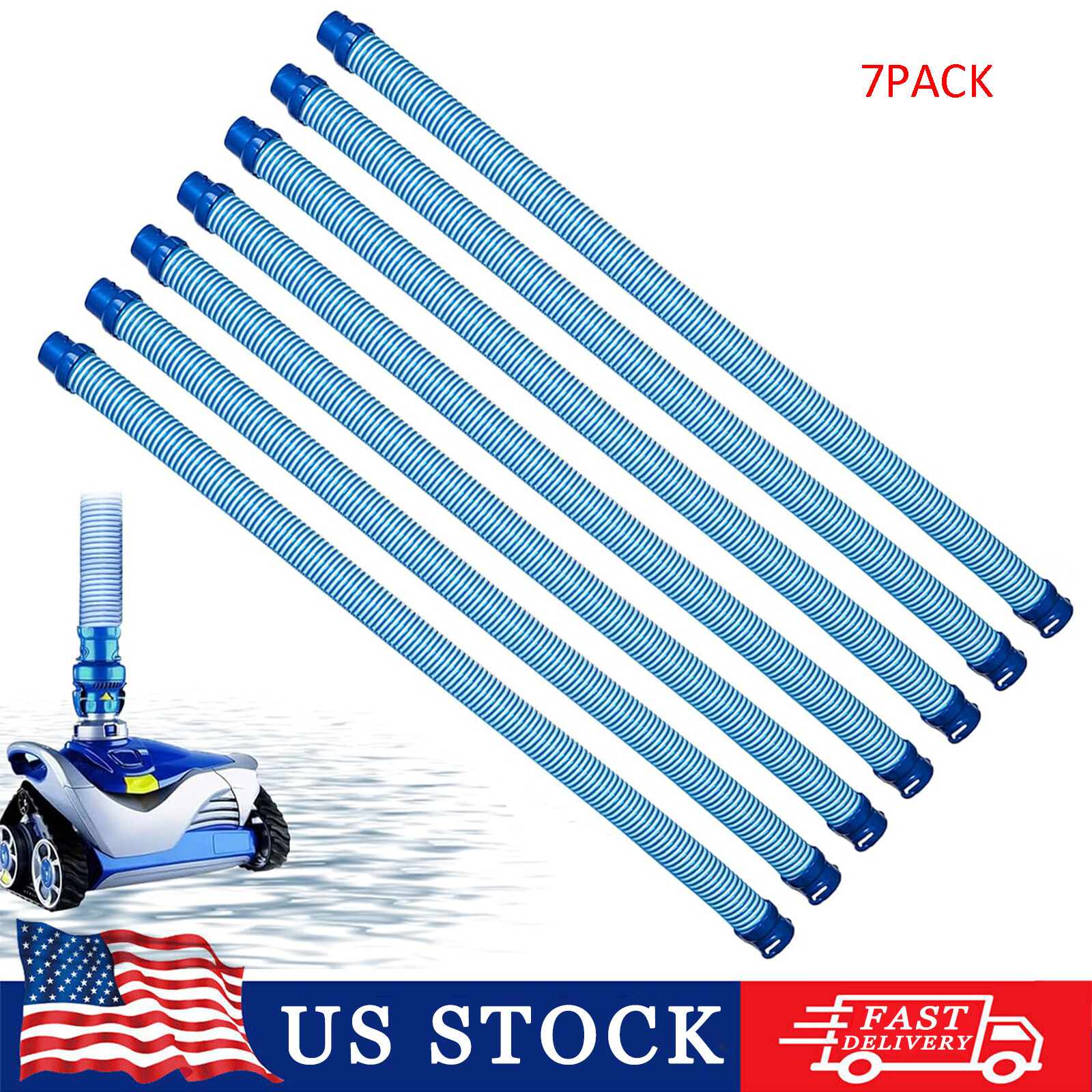 7 Pack 39 Inch Pool Vacuum Hose Twist Lock Hose for Zodiac Baracuda MX6 MX8