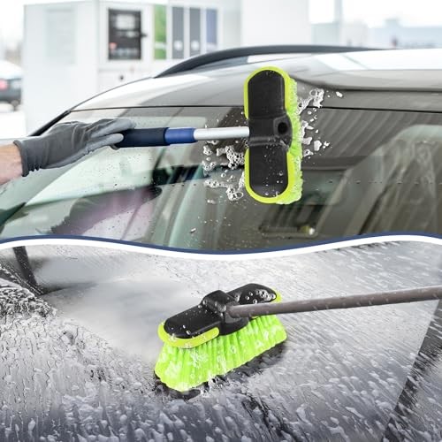 Car Wash Brush Head 8&Prime;, Scrub Brush Attachment for Extension Pole, Outdoor