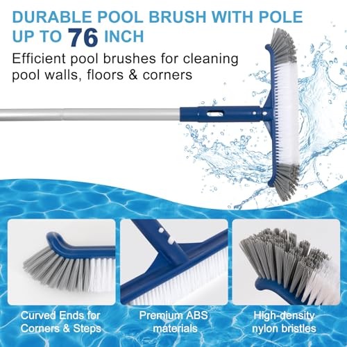 Pool Cleaning Kit, 14.5 » Pool Brush Head & Ultra Fine Mesh Pool Skimmer Net