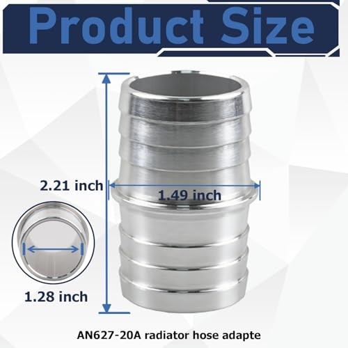 AN627-20A 1-1/4&Prime; to 1-1/4&Prime; Inch Hose Adapter Connector Radiator Commonly used