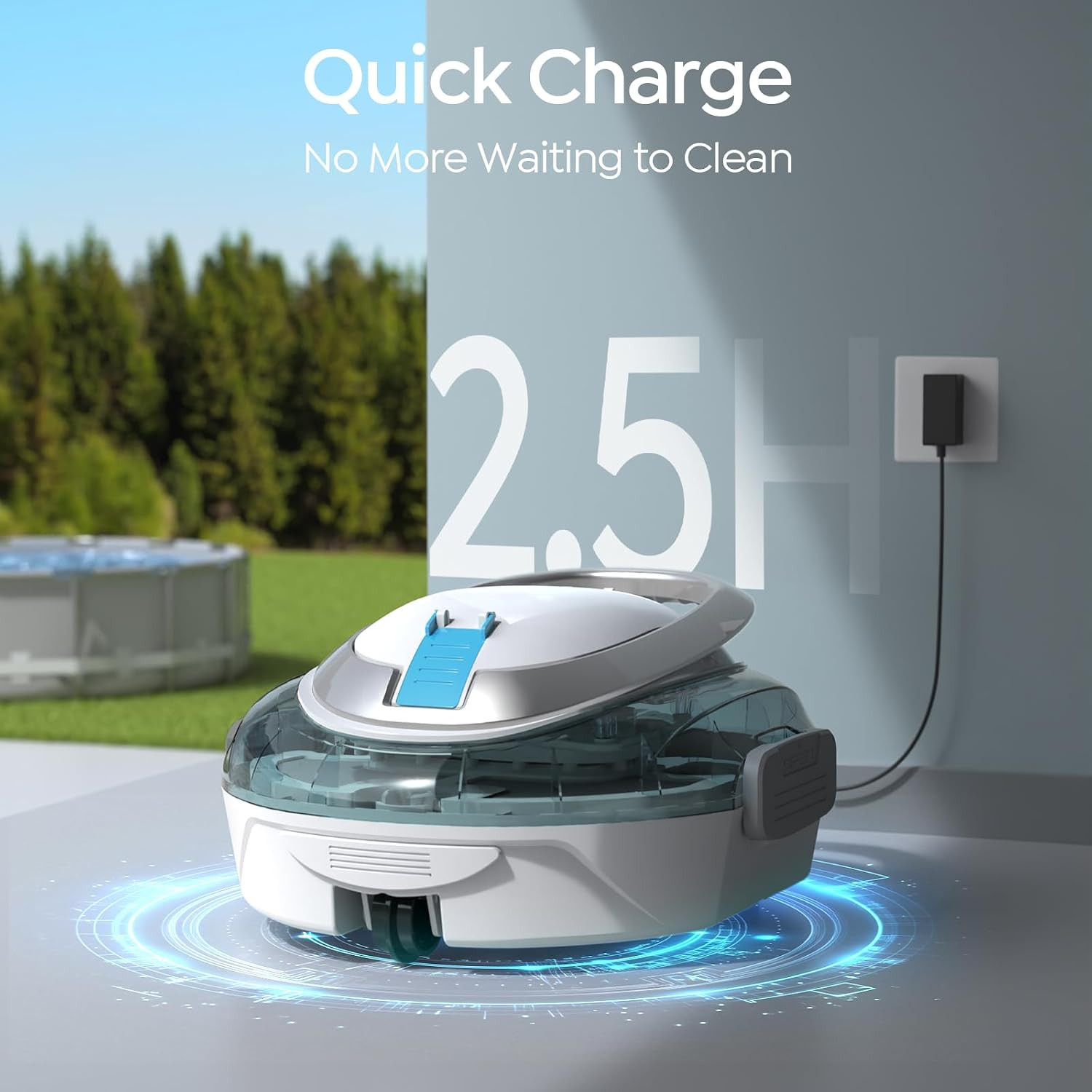 S2 Pool Vacuum Robot for above Ground Pools, Cordless Operation, 90-Min Runtime,