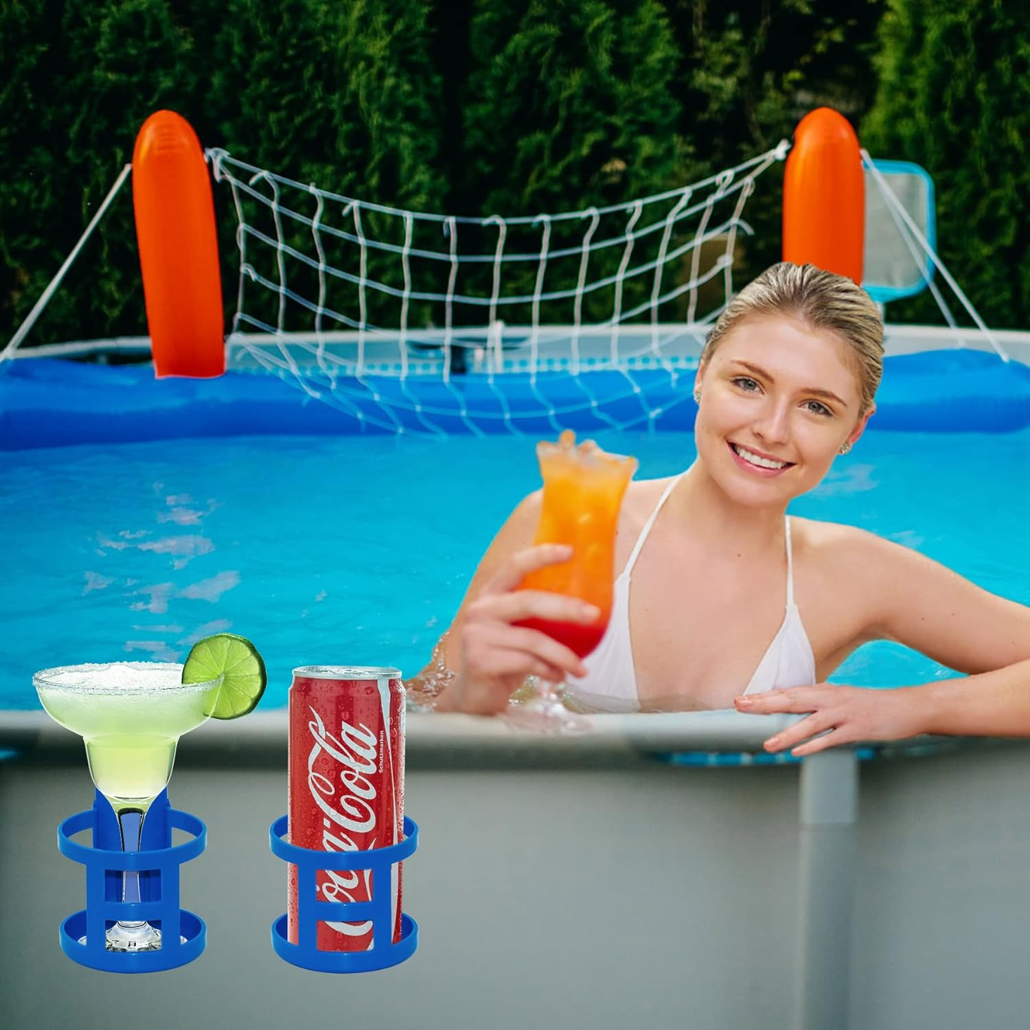 Poolside Cup Holder for above Ground Pools, Pool Drink Holders for Party ONLY FI