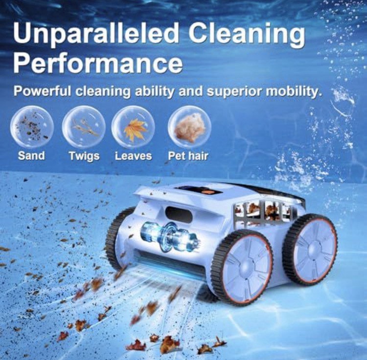 2026 Seauto Robotic Pool Cleaner 180min Cordless Pool Vacuum for Inground Pools