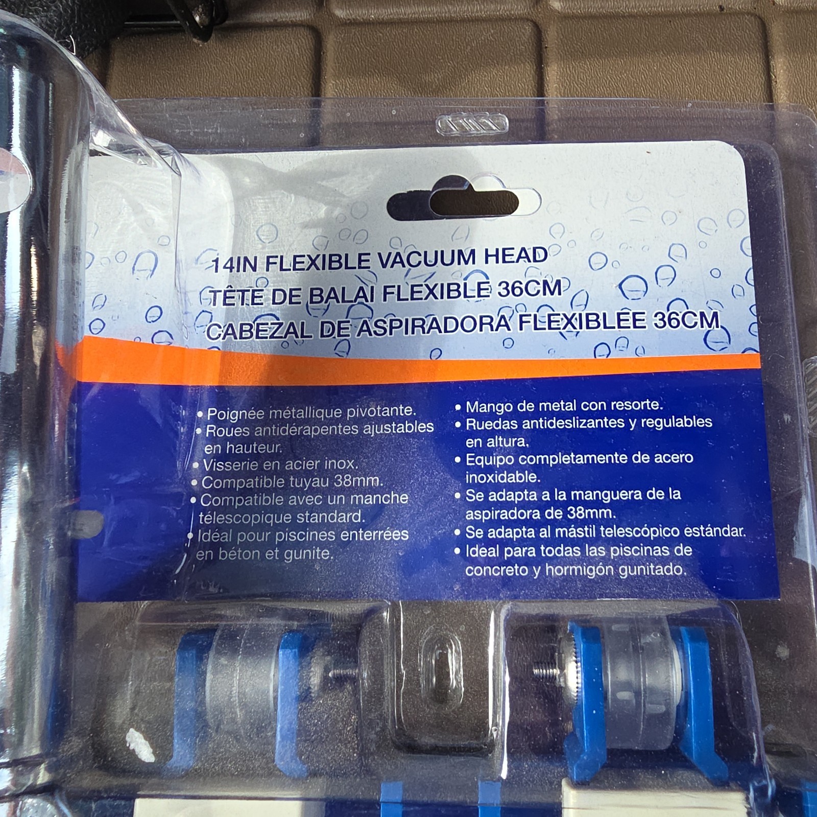 POOL STYLE Heavy-Duty 14 INCH Flexible Pool Vacuum Head NEW