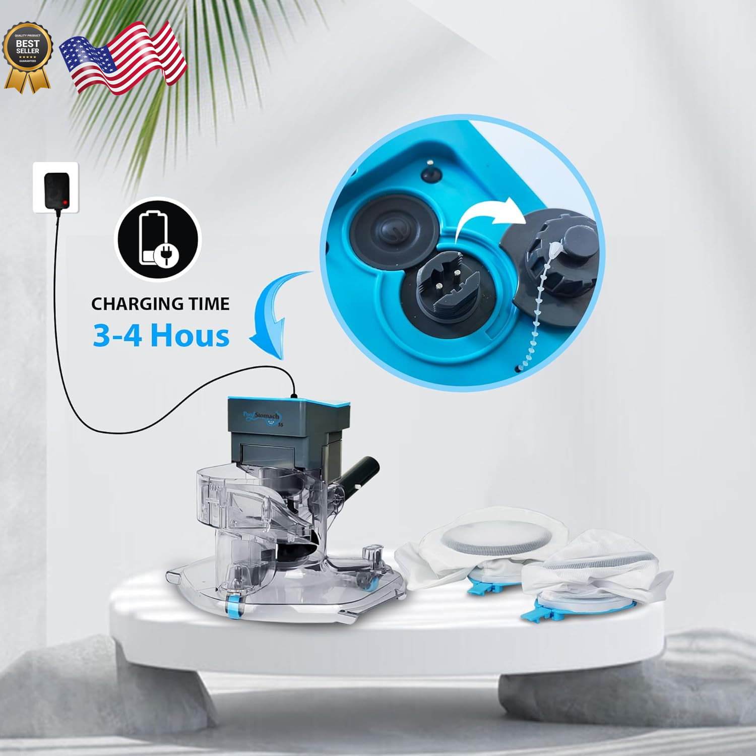 55 High-Power Cordless Pool Vacuum Cleaner for Inground & Above Ground Pools