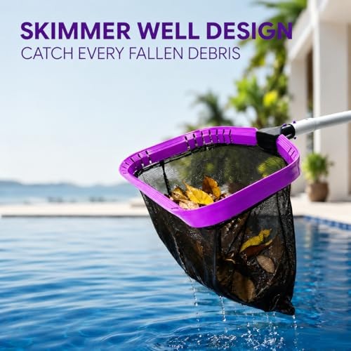 All-in-One Swimming Pool Cleaning Kit, Heavy Duty Deep Leaf Skimmer Net YPK113