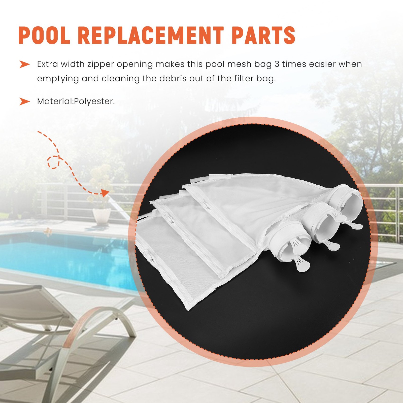 3PCS Zippered Bag Replacement Fits for 280,480 Pool Cleaner Purpose Bag3701