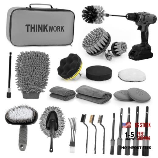 Car Detailing Kit, Car Detailing Brush Set, Car Cleaning Drill Brush Kit 27PCS