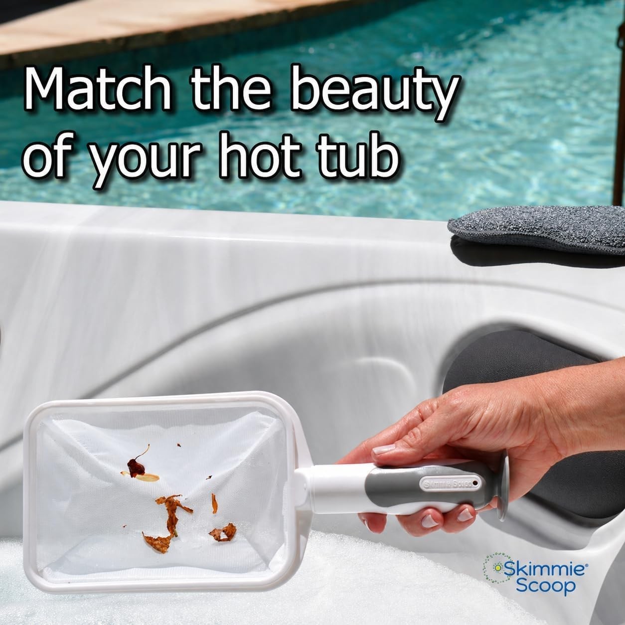 Spa Skimmer Handheld Fine Mesh Net for Pools Hot Tubs Cold Plunge Compact
