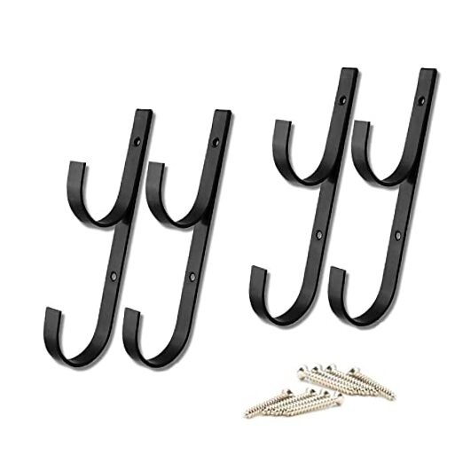 Swimming Pool Aluminum Pole Hanger Set, Black, 2-Pack (4 Hooks), for 2PK-Black