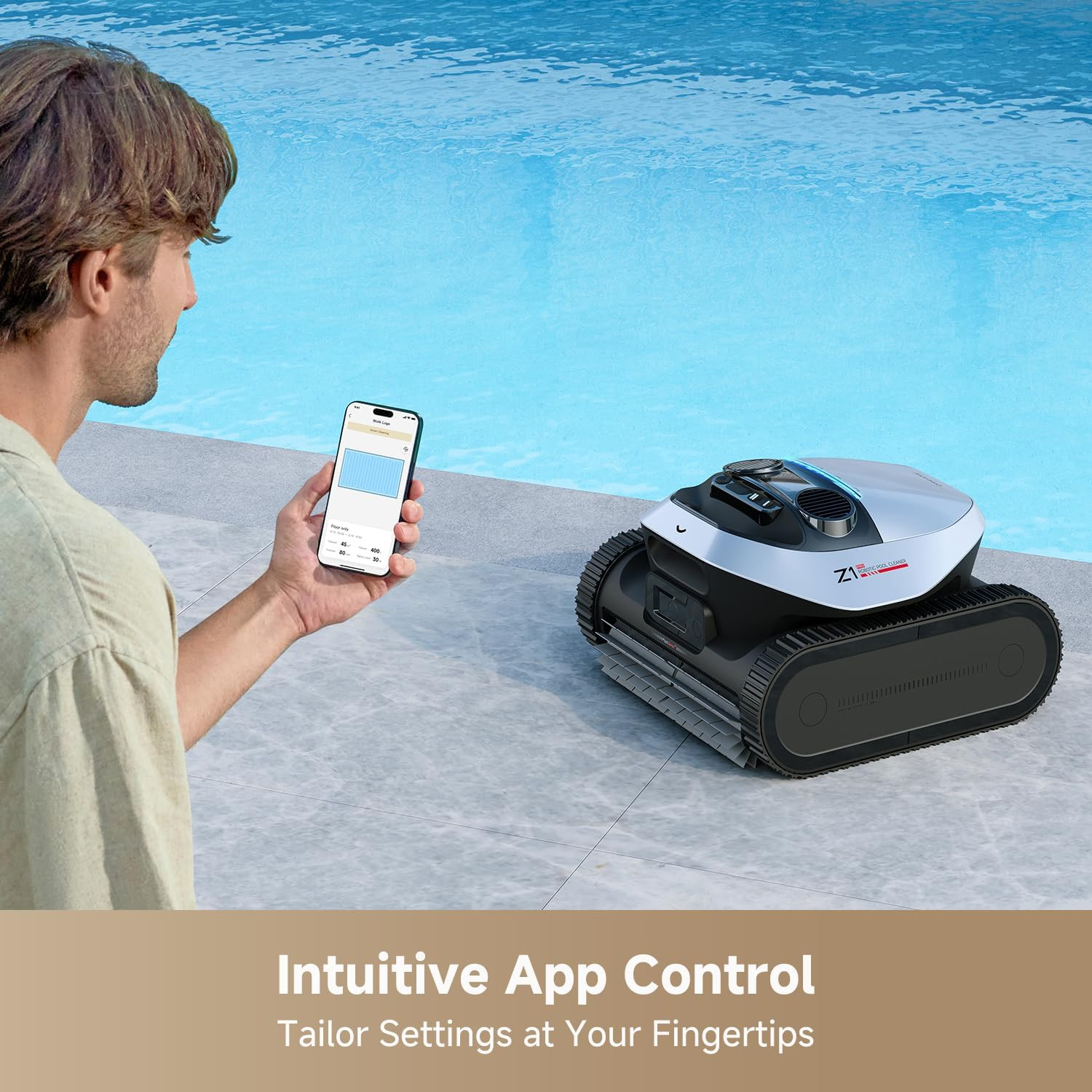 Z1 Pro Cordless Robotic Pool Cleaner with Remote Control & 8000 GPH Suction