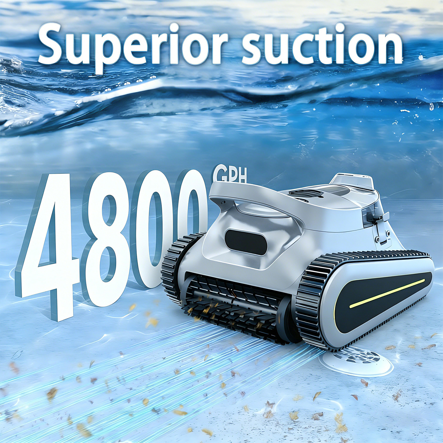 2026 Cordless Robotic Pool Cleaner,Wall- Waterline Cleaning 120W Brushless Motor