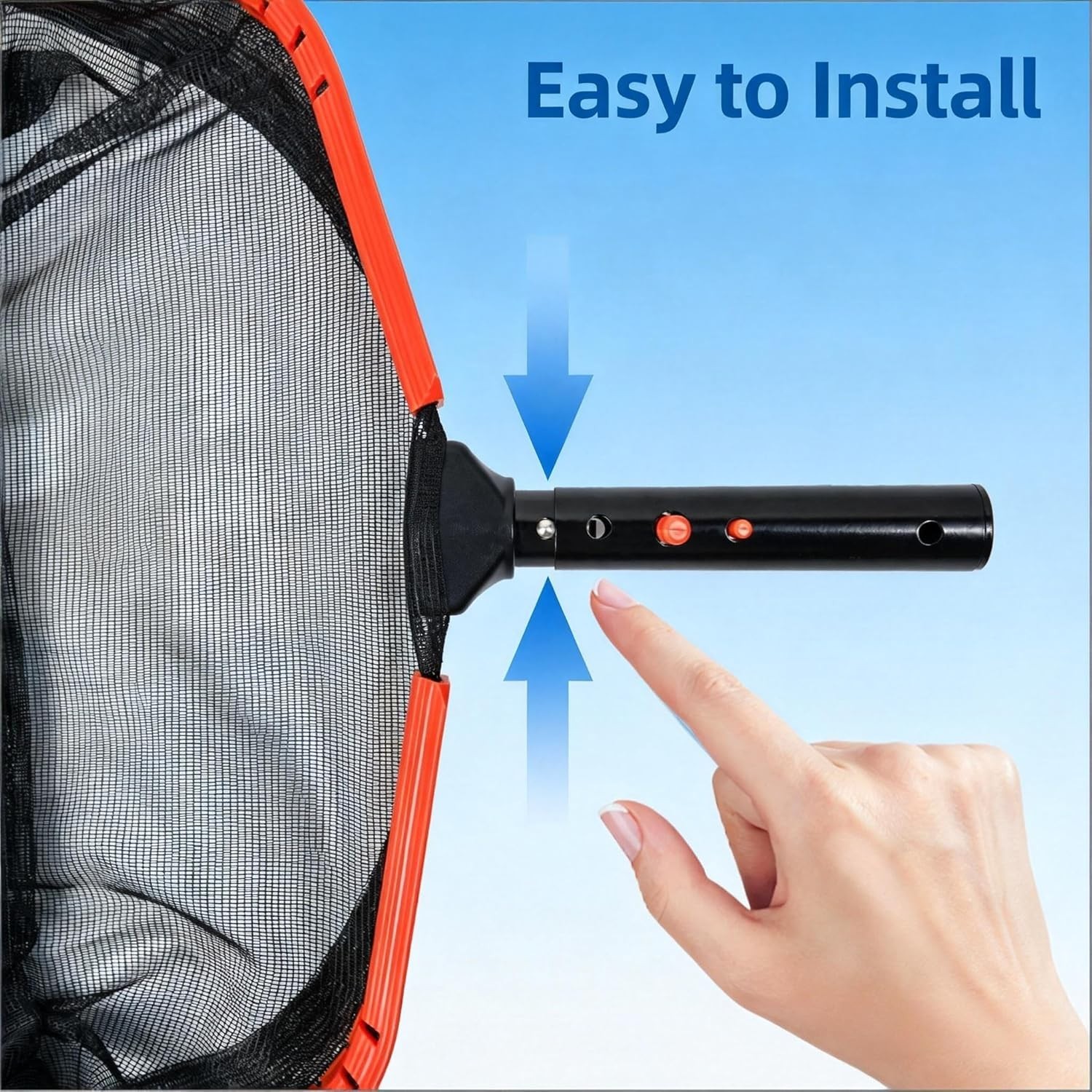 17.5&Prime; Pool Net, Pool Skimmer Net with Double-Layer Netting Bag, Aluminum Frame,