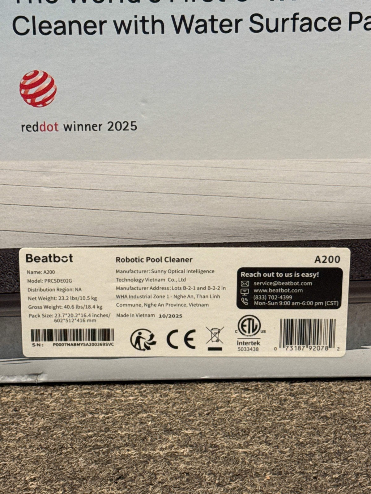 Beatbot A200 3-in-1 Robotic Pool Cleaner Black – New In Box