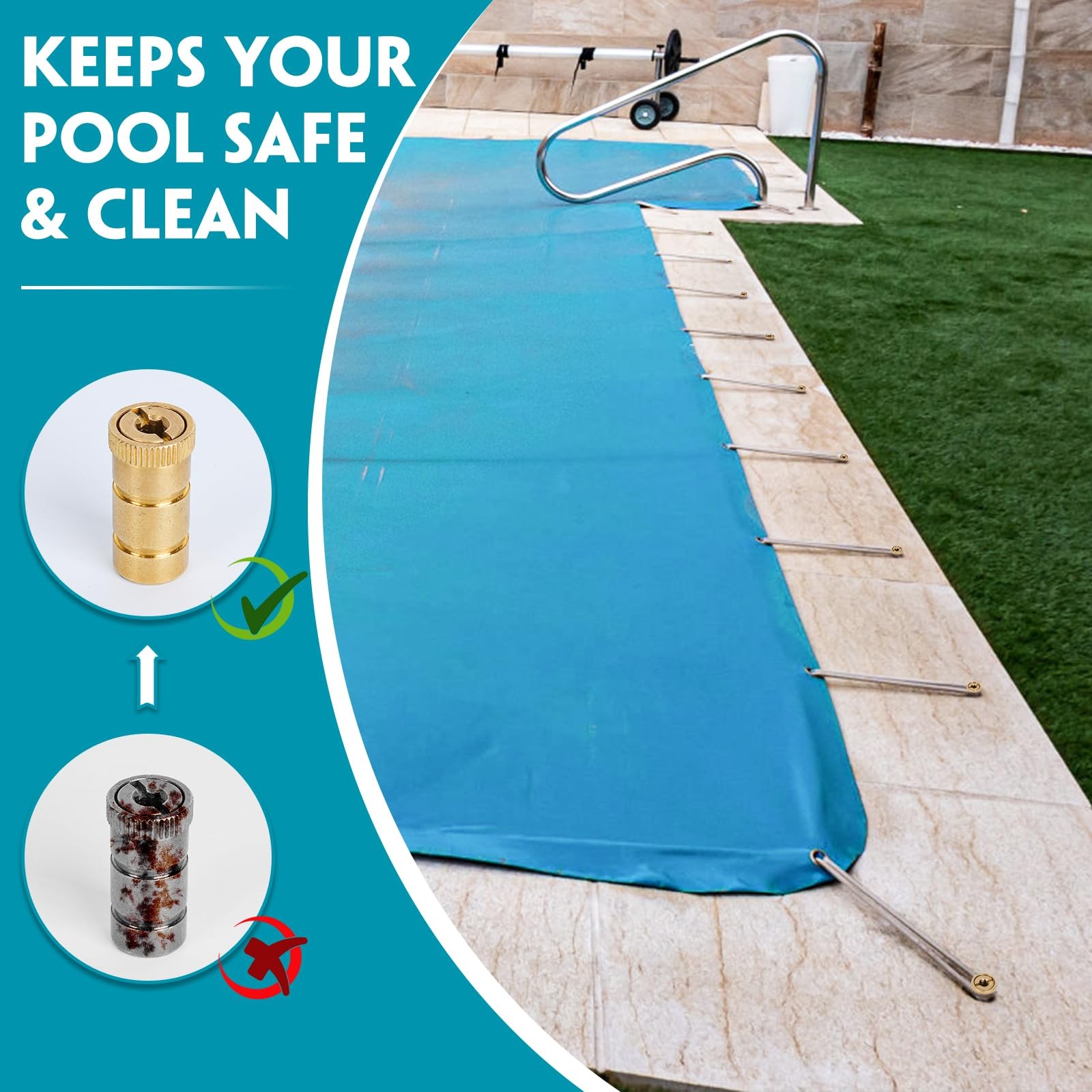 Zylorix One-Stop Pool Anchor Removal Tool Kit with 5 PCS anchors, silver