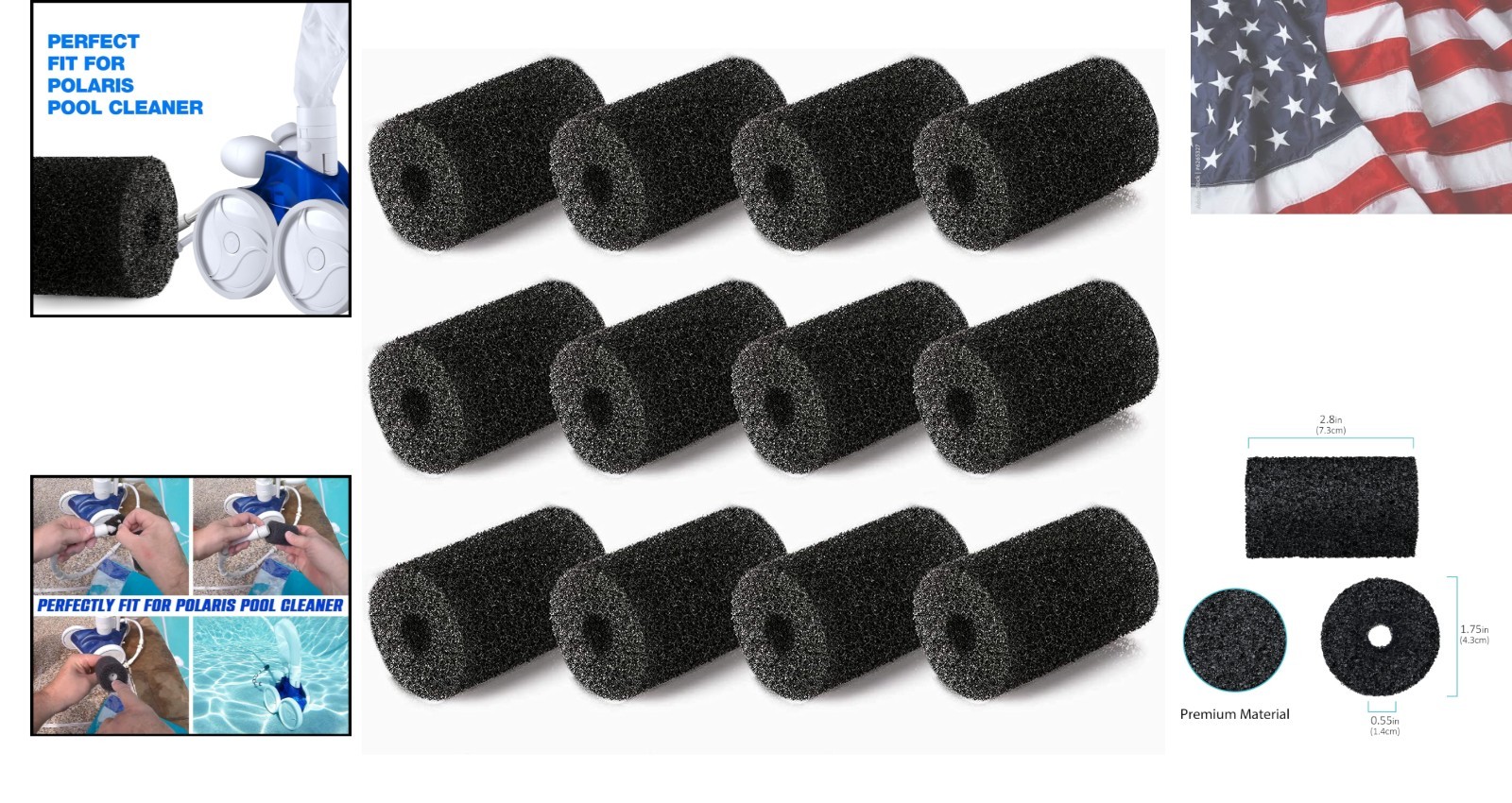 for Polaris Pool Cleaner Parts, 12 Pack Sweep Hose Tail Scrubbers Replacement…