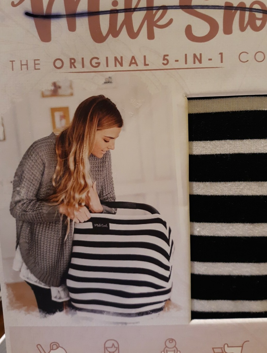 Milk Snob – The Original 5-in-1 Cover – Black/White (Stripe Design)