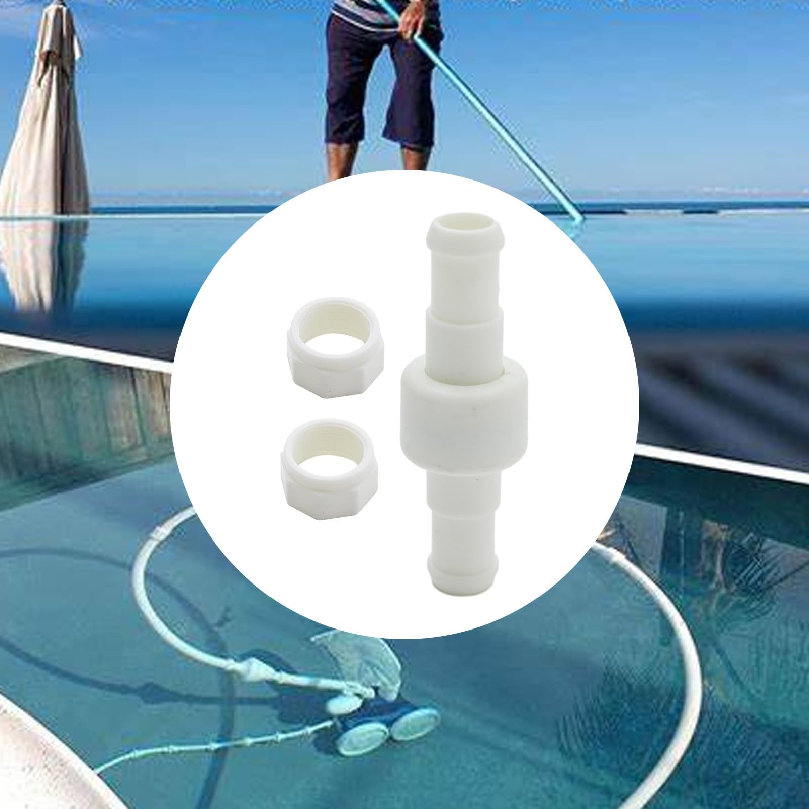 3Pack D20 Pool Cleaner Hose Swivel with D15 Nut – with Polaris Zodiac 180, 28…