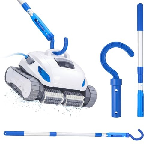 Hushee Hook for All Robotic Pool Cleaner with 45 » Telescopic Aluminum Pole