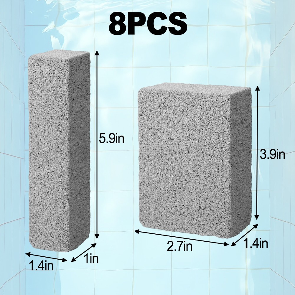 Pumice Stone Set of 8 for Cleaning Pool For Tiles and Kitchen Surfaces