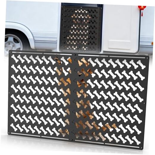 Rv Screen Door Protector for Dogs, Adjustable 17-32&Prime; Heavy Duty Aluminum Bone